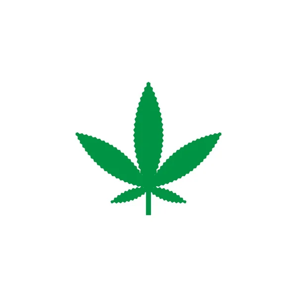 Vettore Modello Icona Logo Foglia Marijuana Verde — Vettoriale Stock