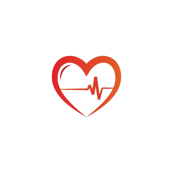 Elegante Corazón Ekg Esquema Logo Diseño Plantilla Vector — Archivo Imágenes Vectoriales