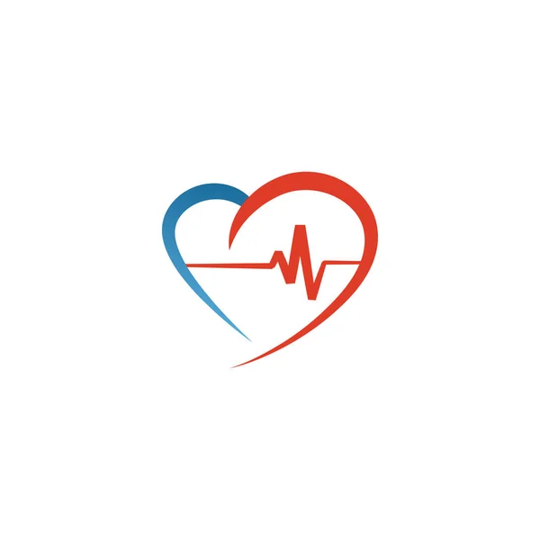 Modèle Conception Logo Élégant Coeur Ekg Contour Vecteur — Image vectorielle