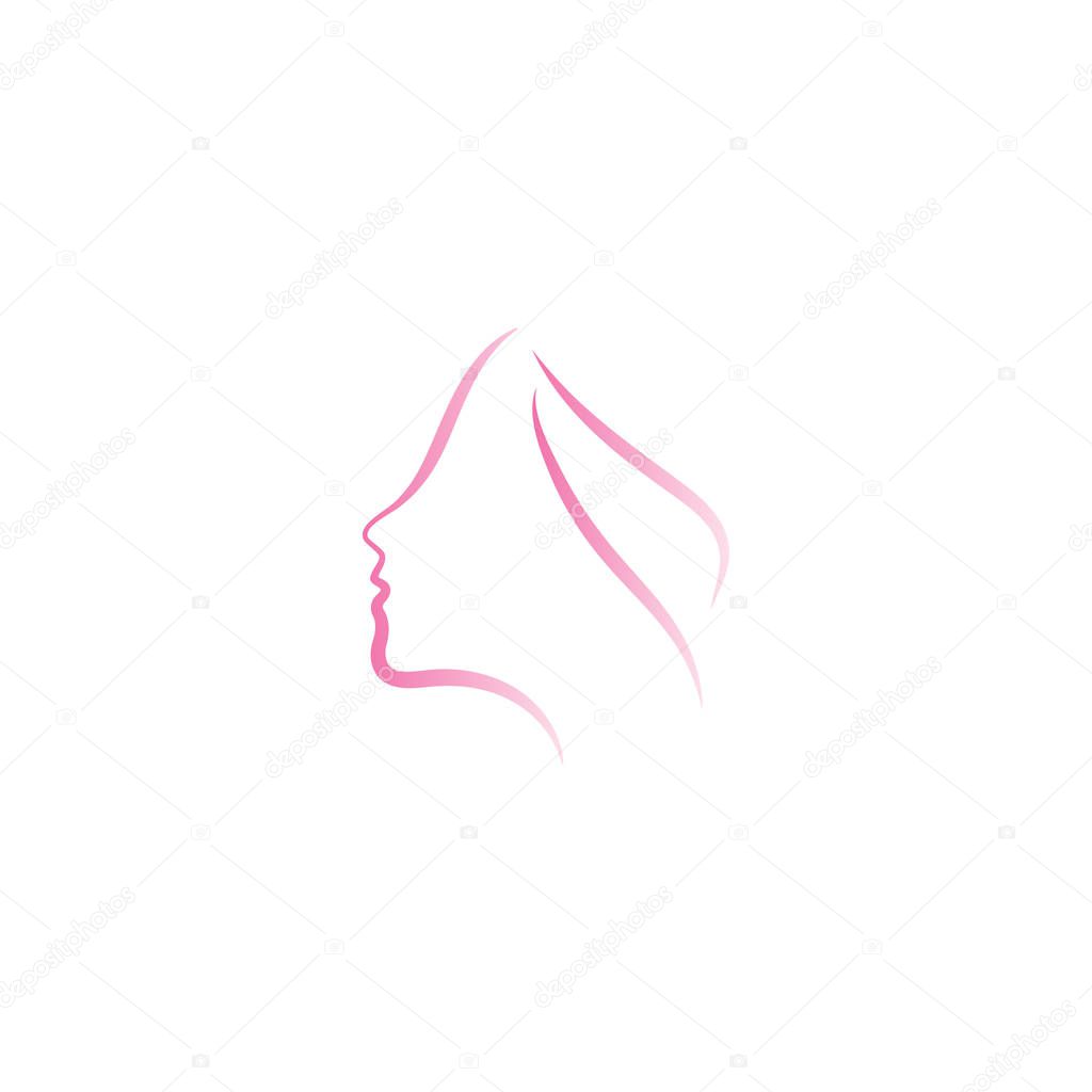 Spa aesthetic girl logo design template vector