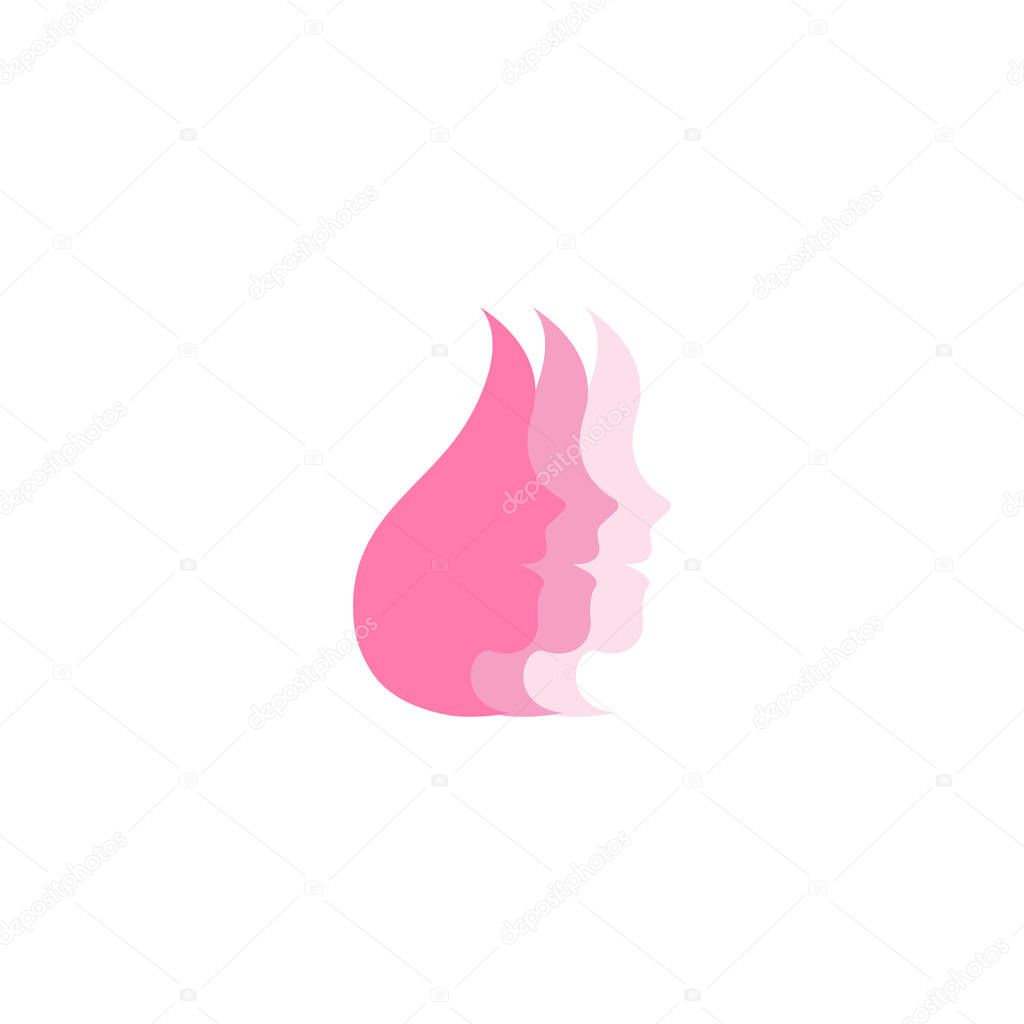 Spa aesthetic girl logo design template vector