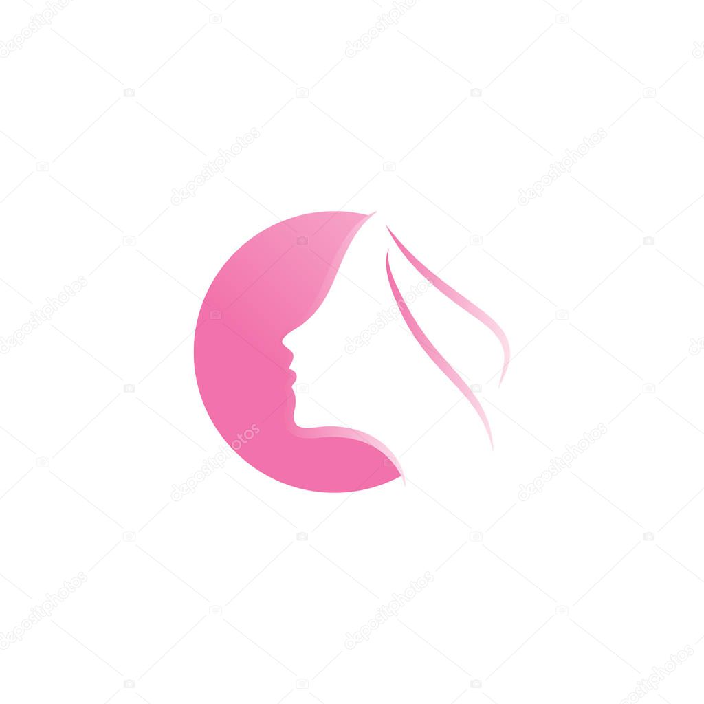 Spa aesthetic girl logo design template vector