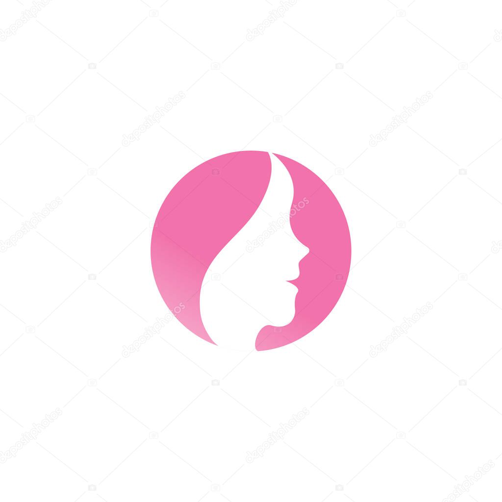Spa aesthetic girl logo design template vector