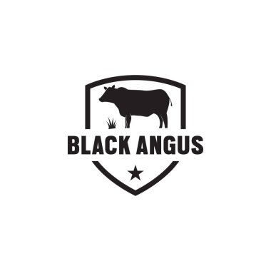 Illustration of black angus logo icon template clipart