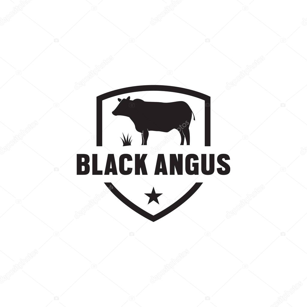 Illustration of black angus logo icon template