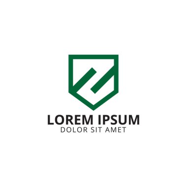 Kalkan mektup s ters logo şablonu