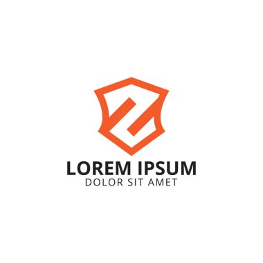 Kalkan mektup s ters logo şablonu