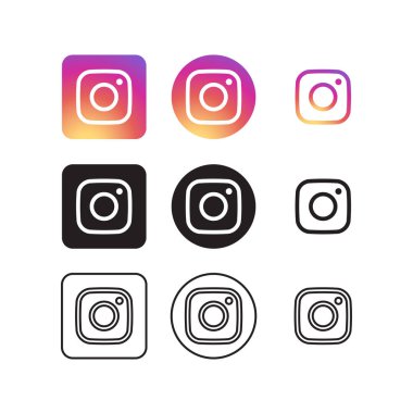 İnstagram sosyal medya simgeler vektör topluluğu