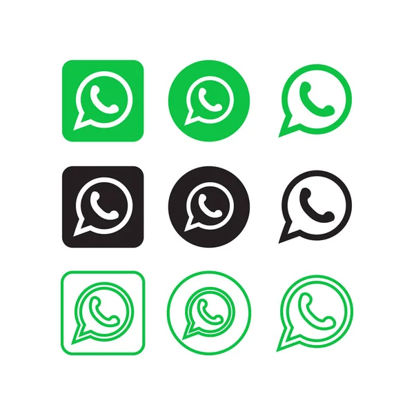 Raccolta Icone Dei Social Media Whatsapp Vettore — Vettoriale Stock