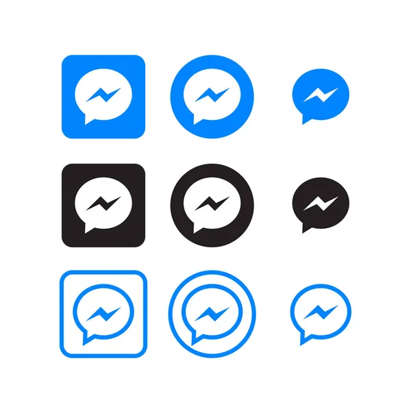 Collectie Van Messenger Sociale Media Iconen Vector — Stockvector