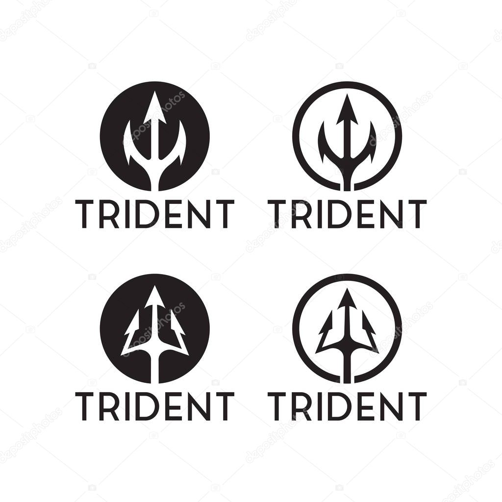 Set of trident logo inspiration template vector