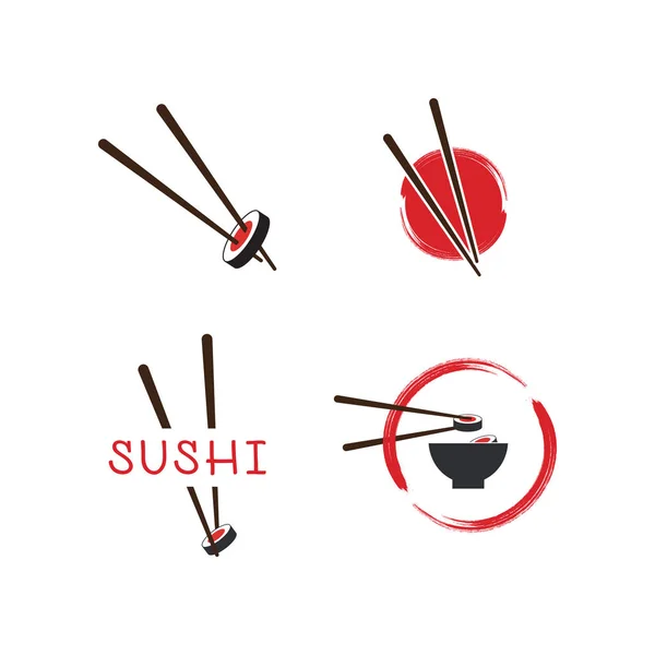 寿司のロゴ アイコン テンプレート デザインのイラスト — ストックベクタ