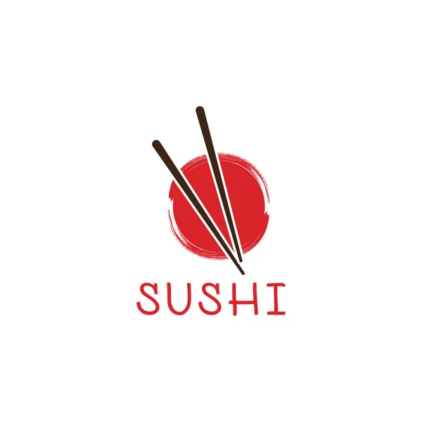 Suşi logo simge şablon tasarımı çizimi