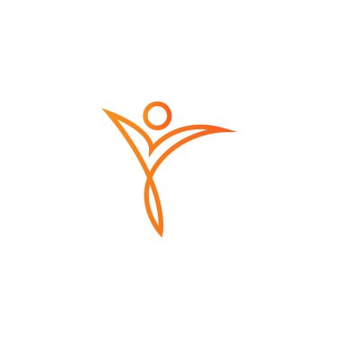 Sağlıklı insanlar logo simge tasarım şablonu vektör anahat