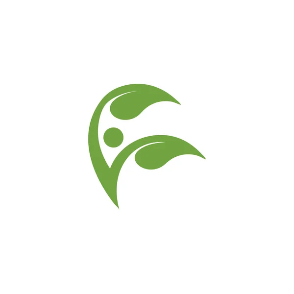 Вектор Дизайна Иконки Логотипа Человека Листа — стоковый вектор