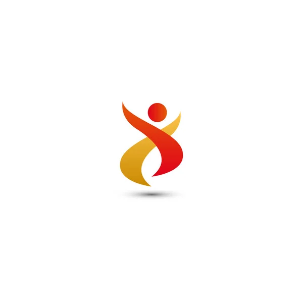 Illustration Wellness Personer Logo Design Mall Vektor — Stock vektor