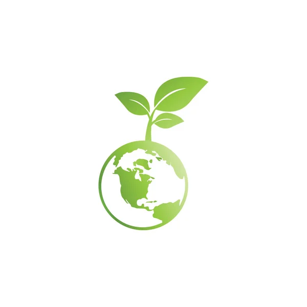 Świecie Środowiska Logo Ikony Szablon Wektor — Wektor stockowy