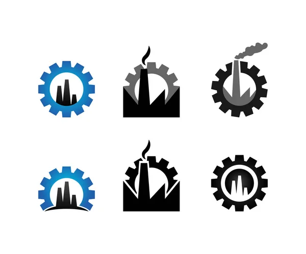 Ilustração Vetor Gráfico Modelo Logotipo Industrial —  Vetores de Stock