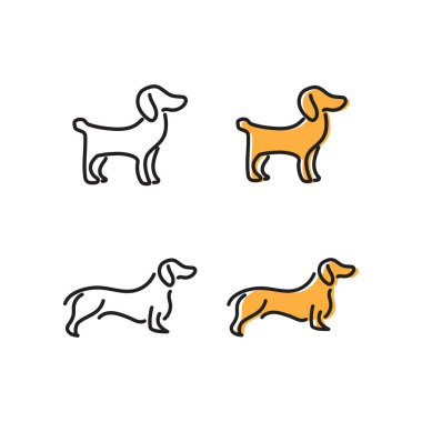 Köpek logo şablonu anahat stili ile Illusration