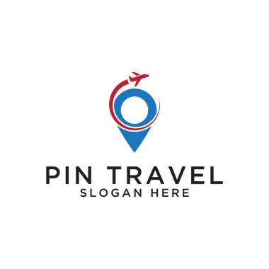 PIN harita seyahat logo tasarım şablonu