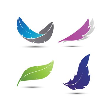 Tüy logo simge tasarım şablonu vektör öğesi