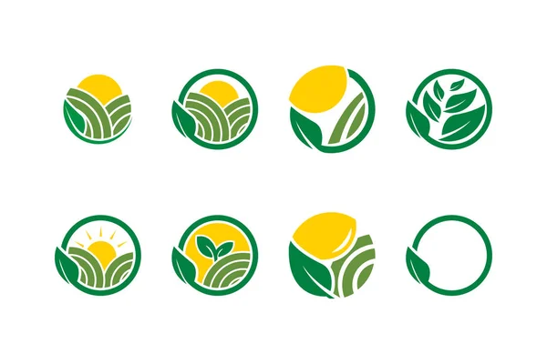 Coleção Vetor Modelo Ícone Logotipo Agrícola — Vetor de Stock