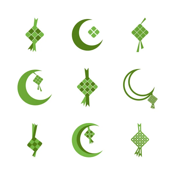 Ketupat Eid Fitr Ramadan Illustration Graphic Design Template — Stock Vector