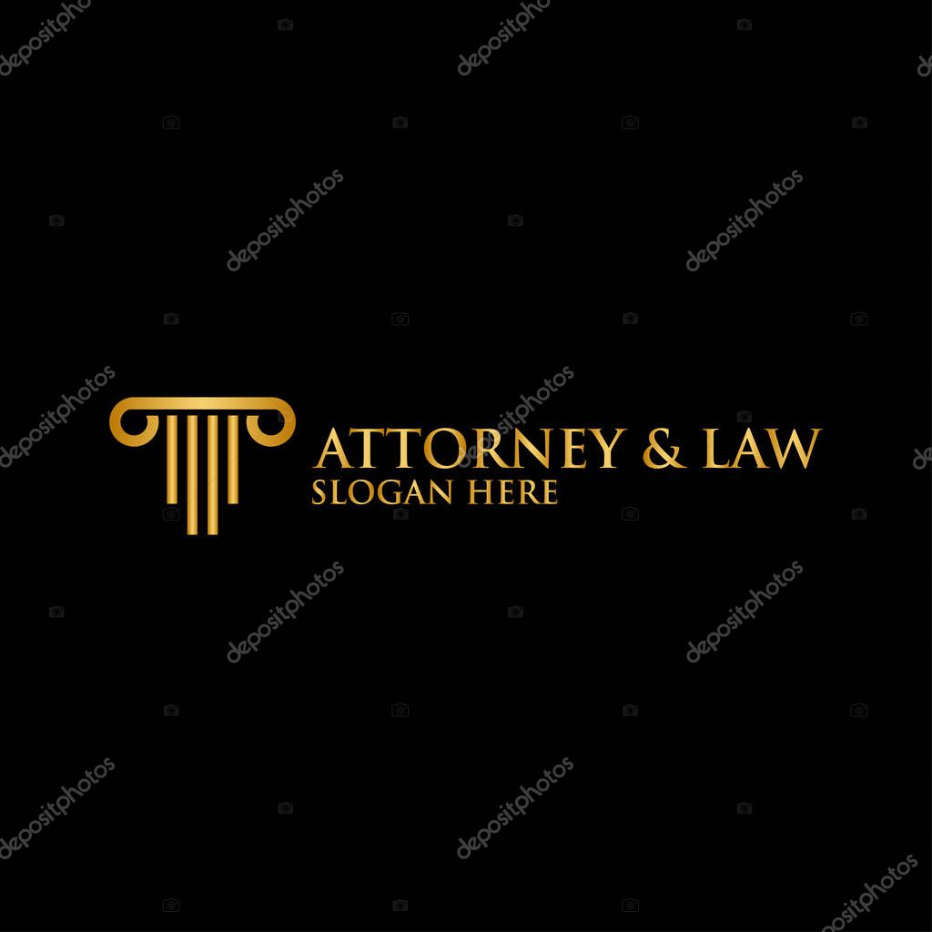 Abstract pillar attorney law logo template vector