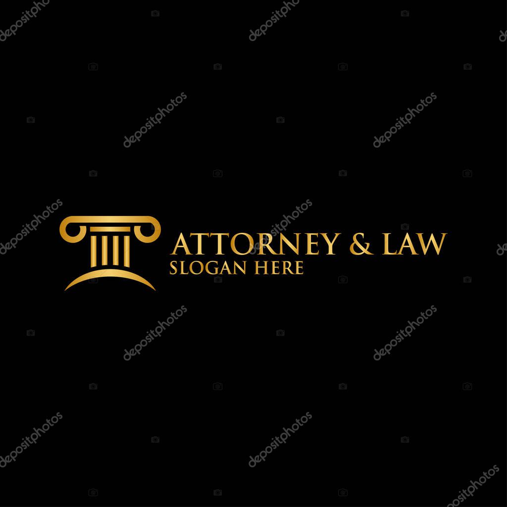 Abstract pillar attorney law logo template vector