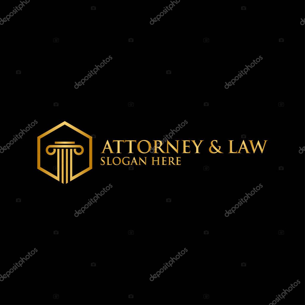 Abstract pillar attorney law logo template vector