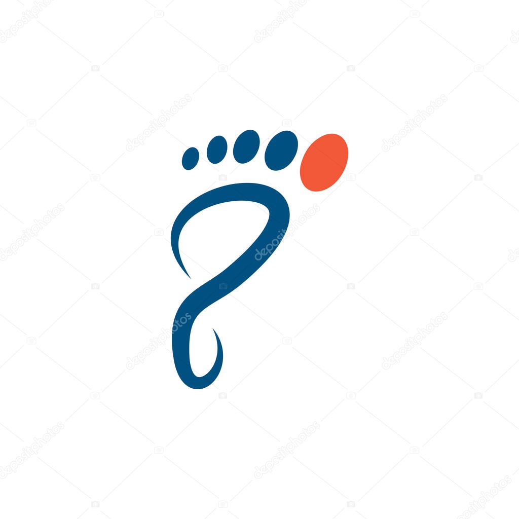 Illustration of foot palm icon template vector