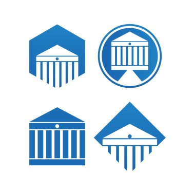 Avukat logosu simgesi şablon vektör öğesi