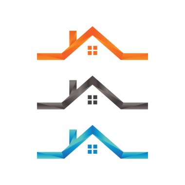 Soyut düşük poli ev Emlak Anahat vektör ayarla