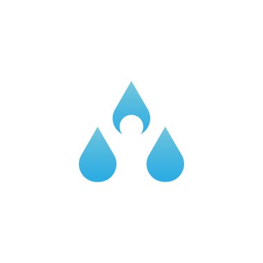 İnsan negatif alan şablonu vektör ile temiz ve basit su damlası