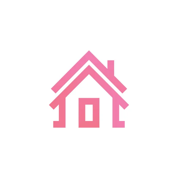 Einfache Rosa Haus Umriss Logo Vorlage Vektor — Stockvektor