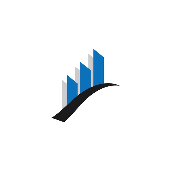 Elegant Blå Och Grå Byggnad Logo Design Mall Vektor — Stock vektor