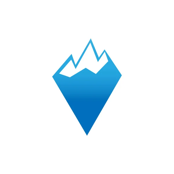 Montaña Hielo Limpia Elegante Con Parte Inferior Logo Diseño Vector — Vector de stock