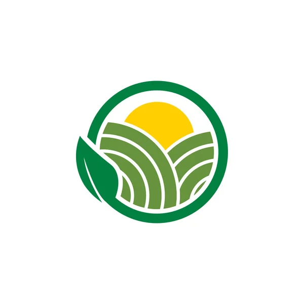 Schone Boerderij Landbouw Logo Ontwerpsjabloon Concept — Stockvector