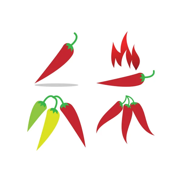 Ilustración Plantilla Logotipo Chile Rojo Picante — Vector de stock