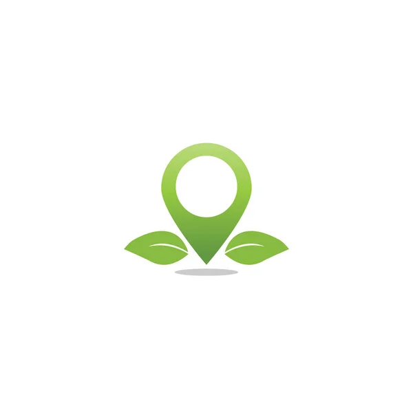 Pin Map Feuille Agriculture Logo Conception Modèle Vecteur — Image vectorielle