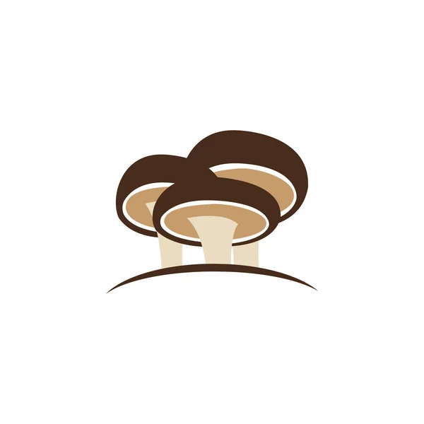 Shiitake Seta Logo Diseño Concepto Plantilla Vector — Vector de stock