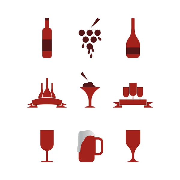 ワインのグラフィック デザイン テンプレート ベクトルのコレクション — ストックベクタ