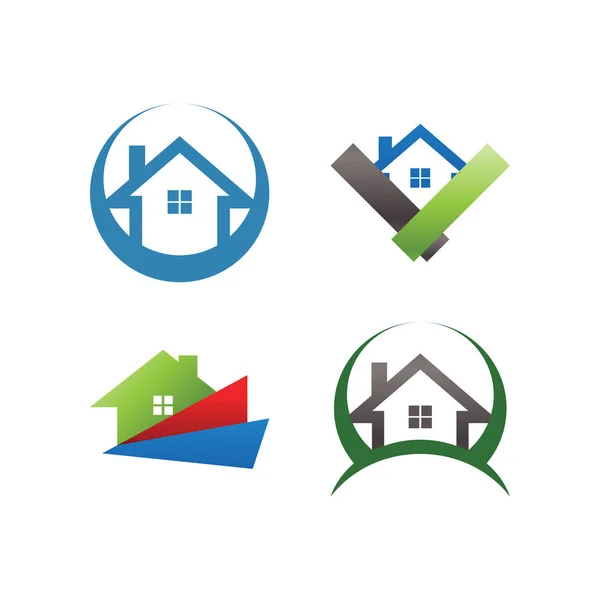 Coleção Modelo Design Logotipo Imobiliário — Vetor de Stock