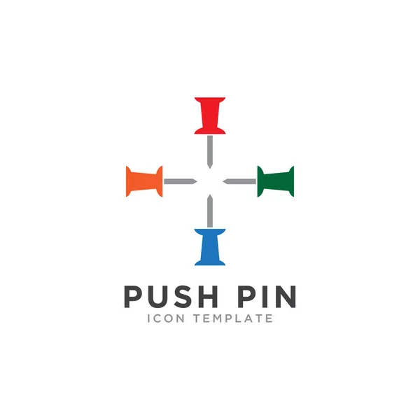 Ілюстрація Шаблону Дизайну Піктограм Push Pin — стоковий вектор