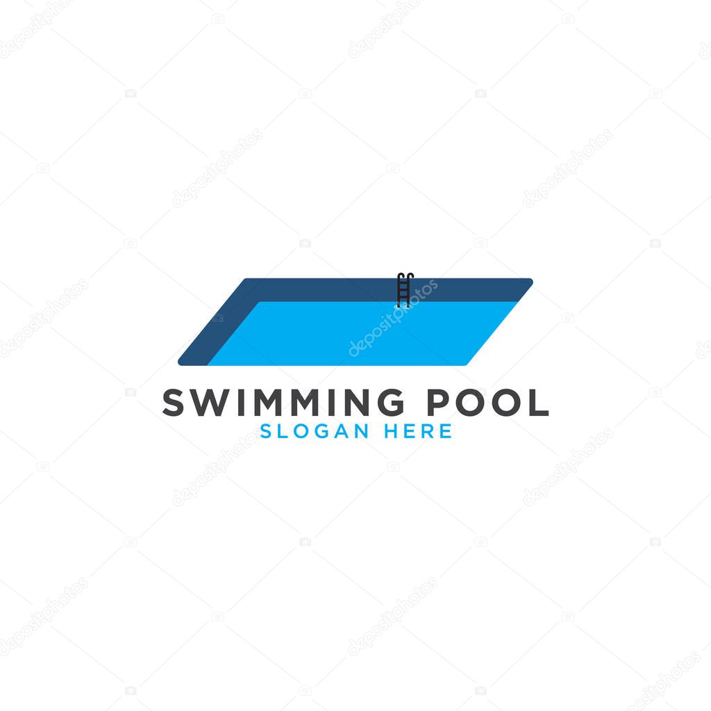 Illustration of swimming pool logo template vector