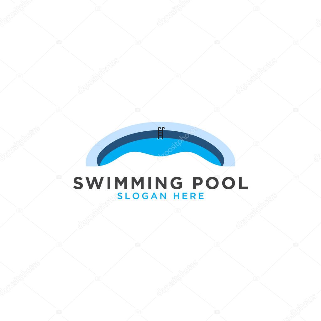 Illustration of swimming pool logo template vector