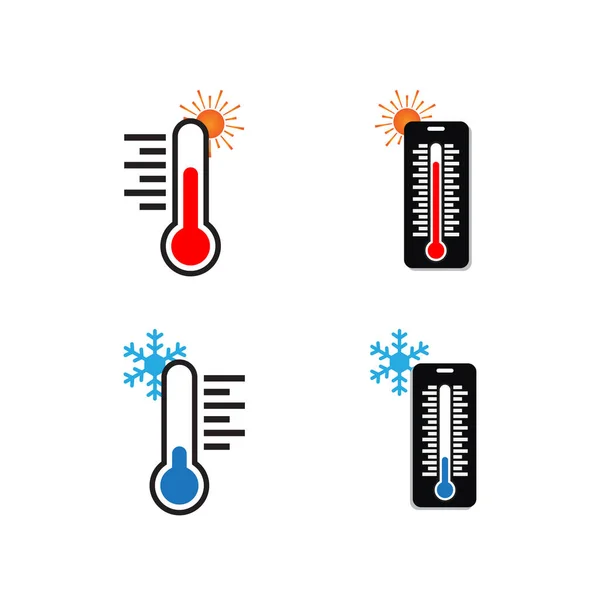 Illustration Vecteur Modèle Conception Logo Thermomètre — Image vectorielle