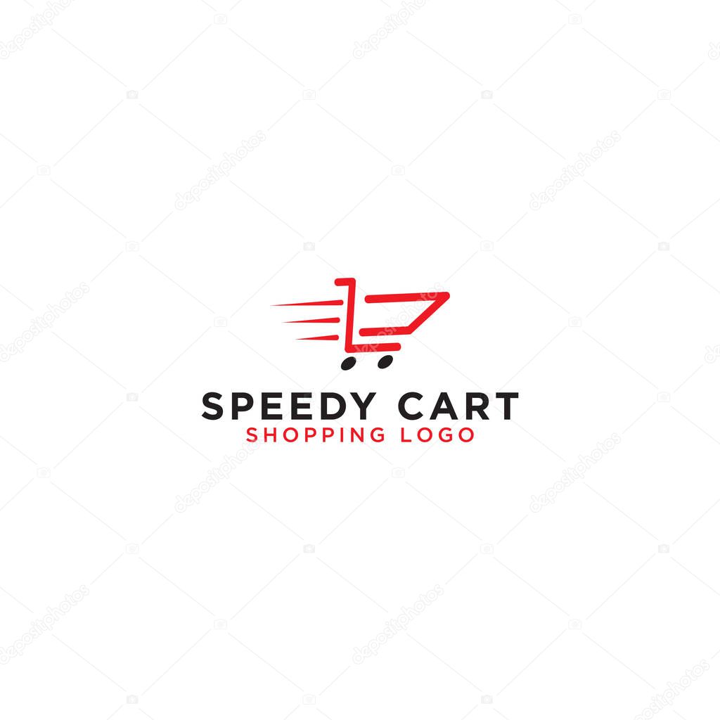Illustration of shopping cart logo design template