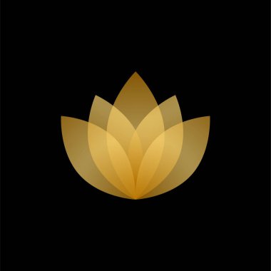 Altın ve şeffaf lotus logo tasarlamak