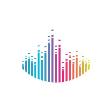 Renkli müzik barlar görselleştirme grafik tasarım şablonu